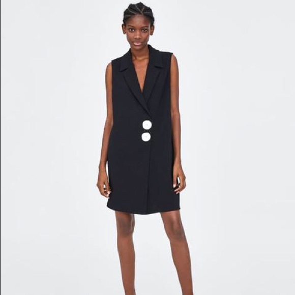 Zara Black Sleeveless Vest Dress - Picture 1 of 7